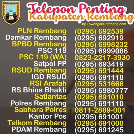 Nomor Telepon Penting di Kabupaten Rembang