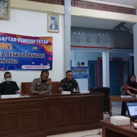 Rapat Penetapan Daftar Pemilih Tetap (DPT). Pemilihan Kades Gedangan Kec.Rembang, Kab.Rembang Jateng